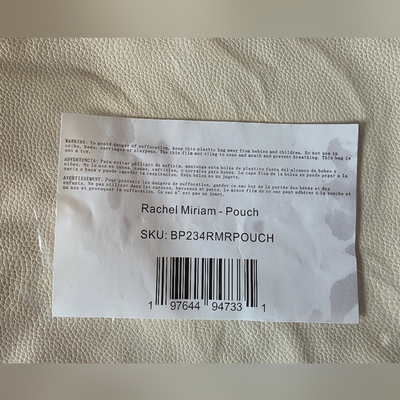 Rachel Miriam Ivory Pouch With Tassled Zipper New In Package - Picture 3 of 3